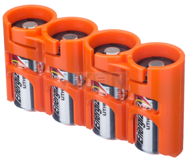 4 CR123A Powerpax Battery case - Oranje