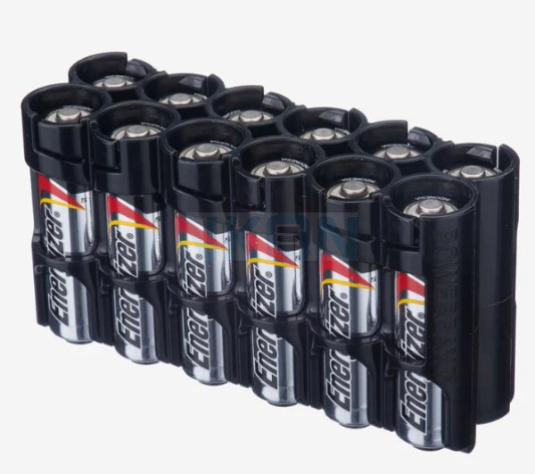 12 AA Powerpax Battery case - Zwart