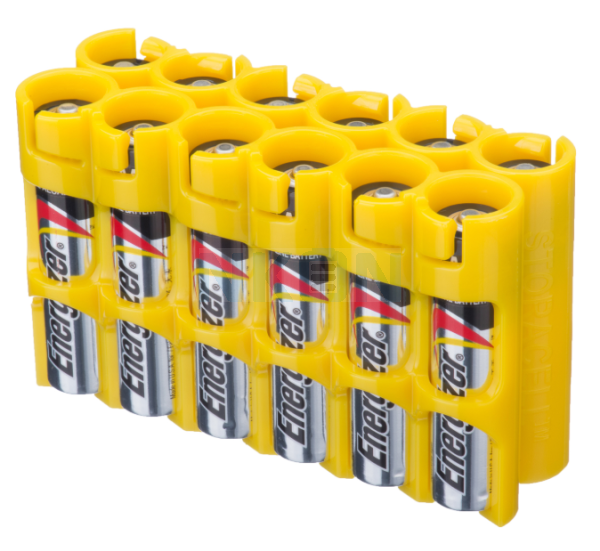 12 AAA Powerpax Battery case - Geel