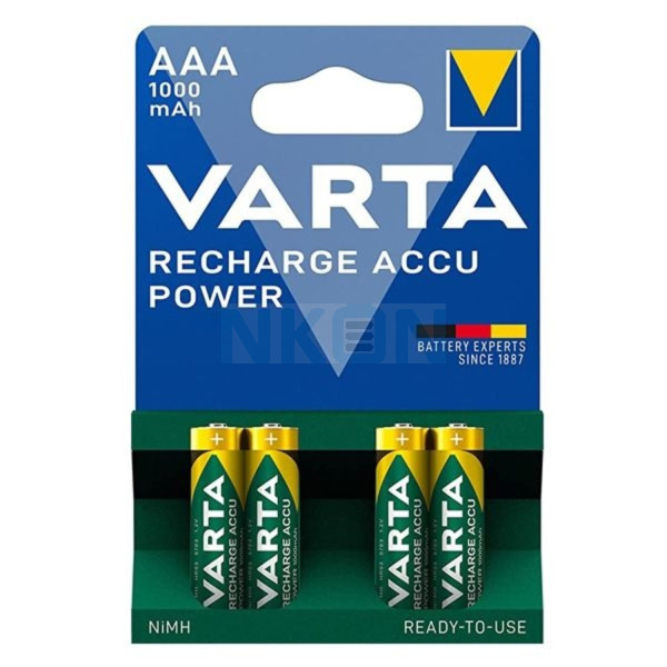 Peru puberteit Blanco 4 AAA Varta Recharge Accu Power - 1000mAh - Oplaadbare batterijen | NKON