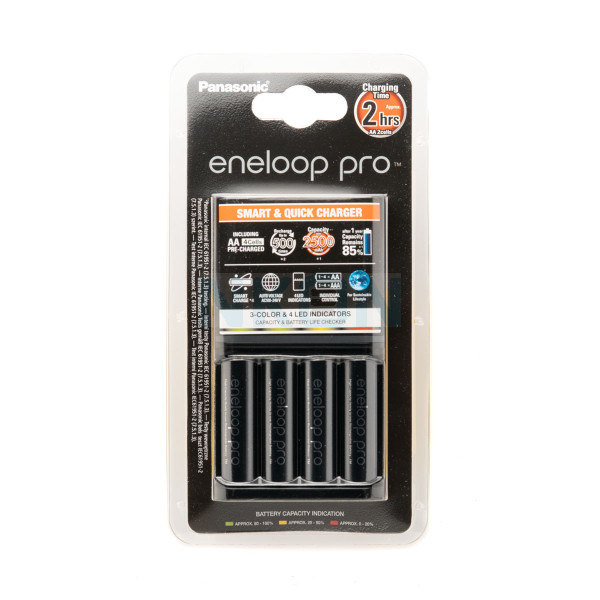 Panasonic Eneloop BQ-CC55 batterijlader + 4 AA Eneloop Pro (2500mAh)