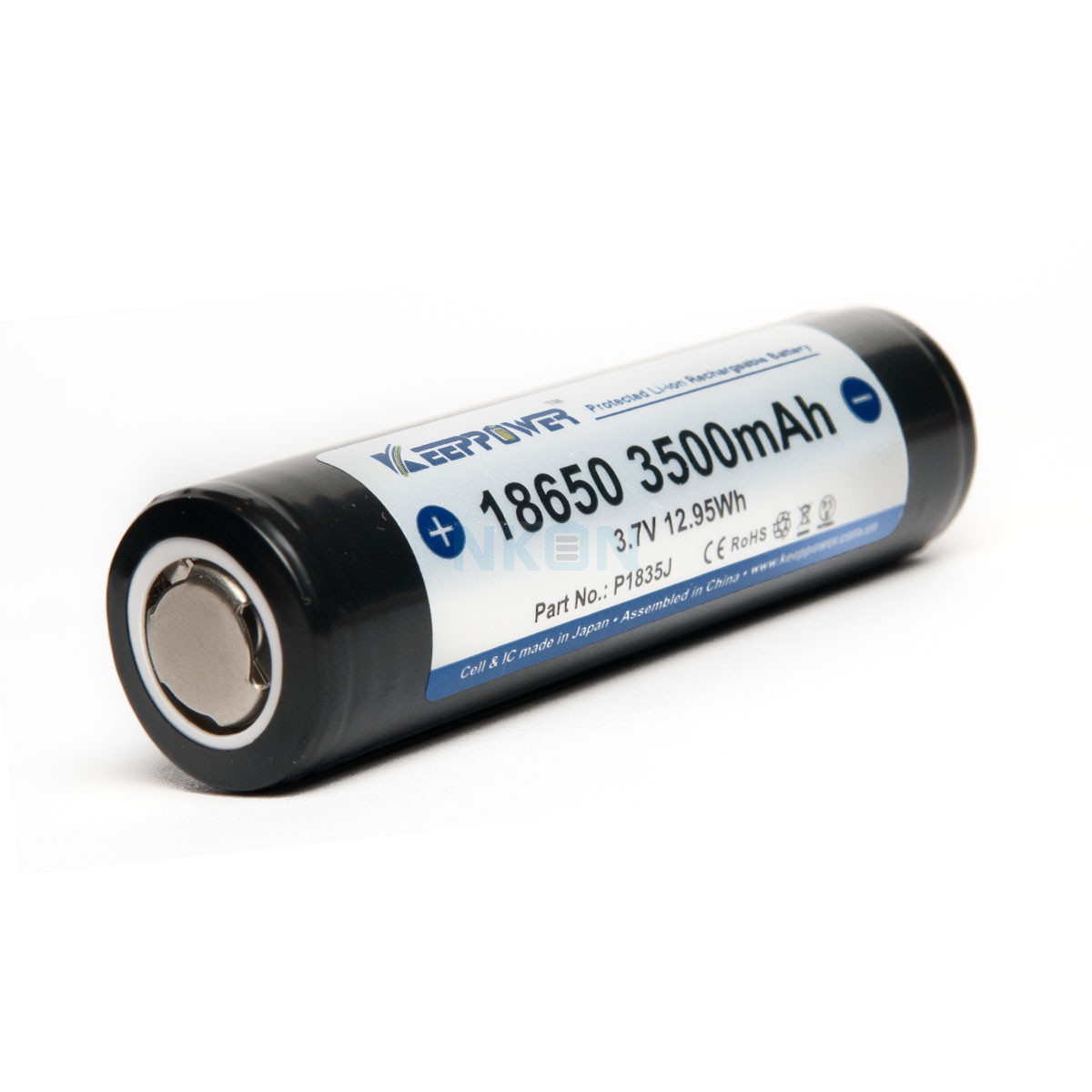 Auto dier kabel Keeppower 18650 3500mAh (protected) - 10A flat top - 18650 - Li-ion -  Oplaadbare batterijen | NKON