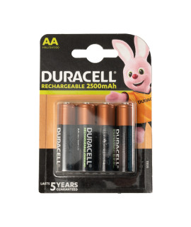 4 AA Duracell Rechargeable - 2500mAh