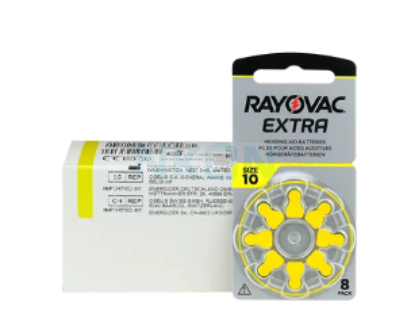 80x 10 Rayovac Extra Pilhas para aparelhos auditivos