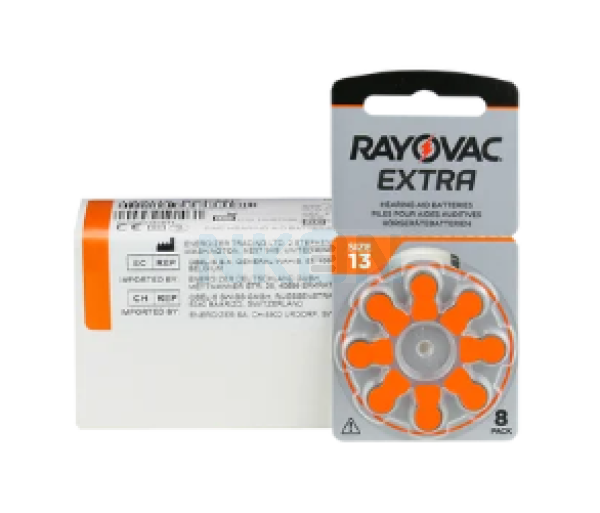 80x 13 Rayovac Extra Pilhas para aparelhos auditivos