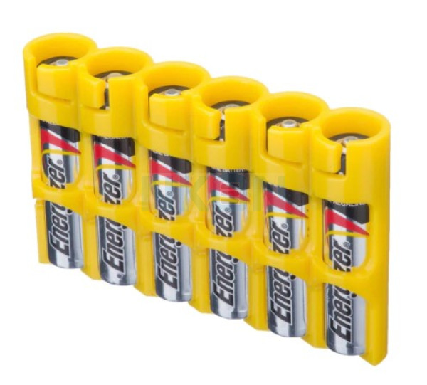 6 baterias AAA Powerpax Estojo para - amarelo