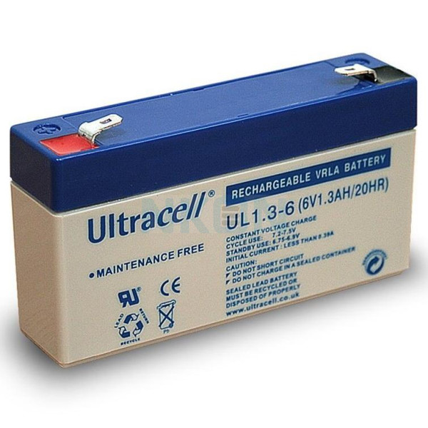 Ultracell UL1.3-6 6V 1.3Ah Bateria chumbo-ácido