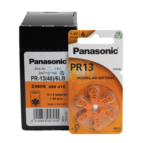 60x 13 Panasonic Pilhas para aparelhos auditivos