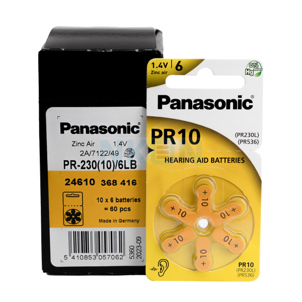 60x 10 Panasonic Pilhas para aparelhos auditivos