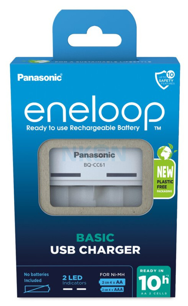 Panasonic Eneloop BQ-CC61 Carregador de bateria USB (embalagem de papelão)