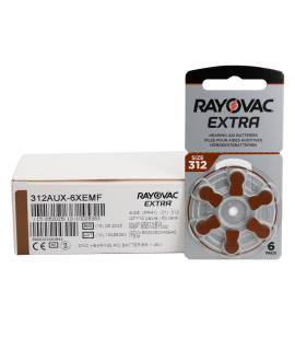 60x 312 Rayovac Extra Pilhas para aparelhos auditivos