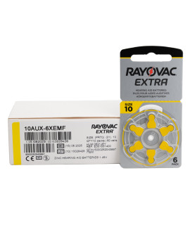 60x 10 Rayovac Extra Pilhas para aparelhos auditivos