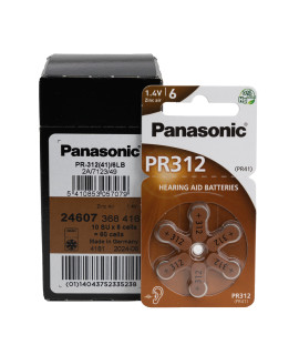 60x 312 Panasonic Pilhas para aparelhos auditivos