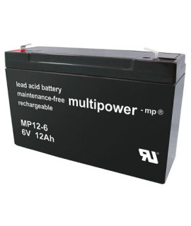 Multipower 6V 12Ah Bateria chumbo-ácido (4.8mm)