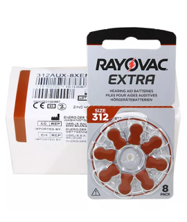 80x 312 Rayovac Extra Pilhas para aparelhos auditivos