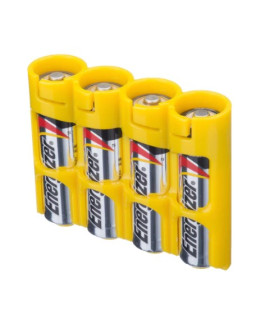 4 baterias AA Powerpax Estojo para - Amarelo