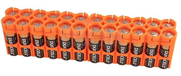 24 AA Powerpax Boîtier Piles - Orange