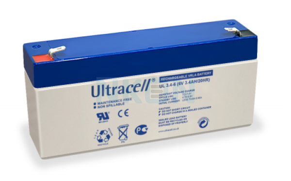 Ultracell  UL3.4-6 6V 3.4Ah Batterie au plomb 