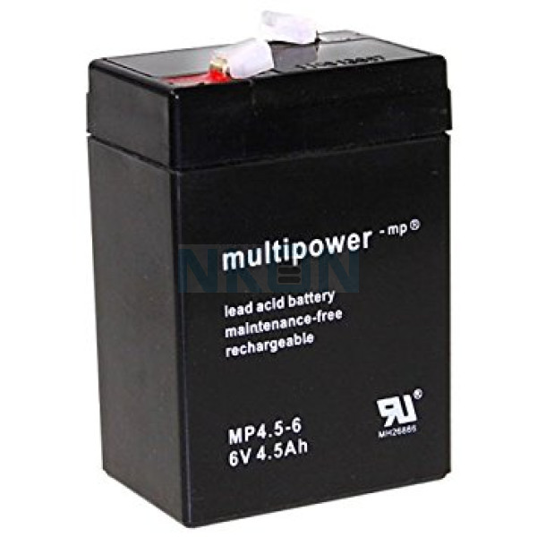 Multipower 6V 4.5Ah Batterie au plomb (4.8mm)
