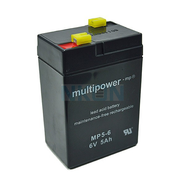 Multipower 6V 5Ah Batterie au plomb (4.8mm)