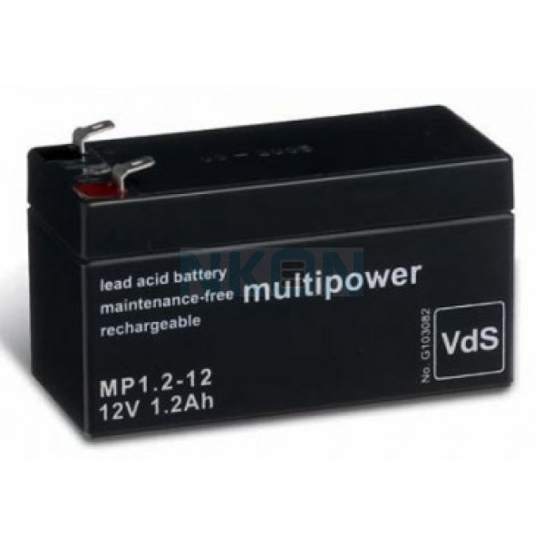 Multipower 12V 1,2Ah (4.8mm) Batterie plomb-acide 