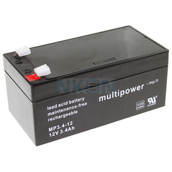 Multipower 12V 3.4Ah Batterie au plomb