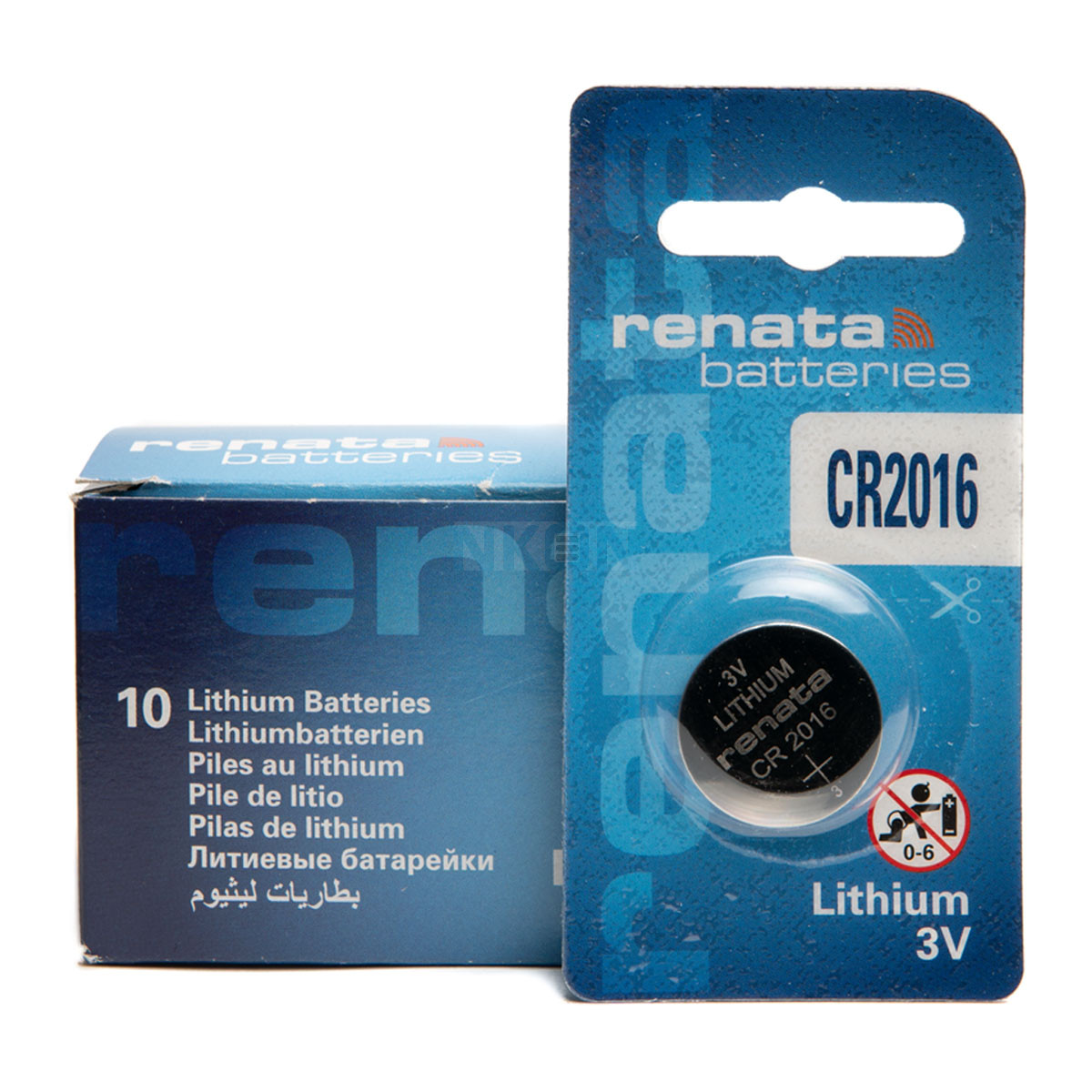 10x Renata CR2016 - 3V - Piles bouton - Lithium - Piles jetables