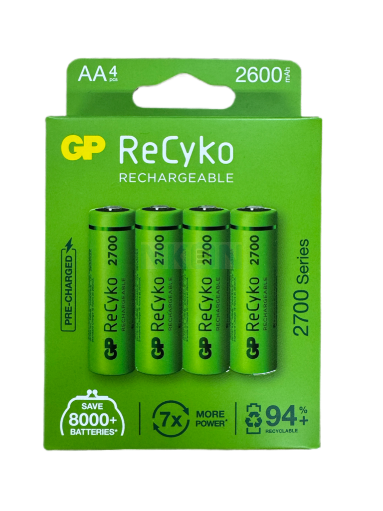 Gp - Chargeur pour Piles Rechargeables avec 4 Piles AA 2000 NiMH incluses, GP RECYKO