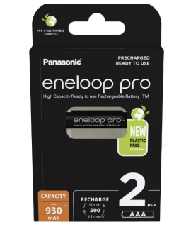 2 AAA Eneloop Pro - emballage en carton - 930mAh