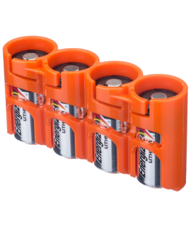4 CR123A Powerpax Boitier Piles - Orange