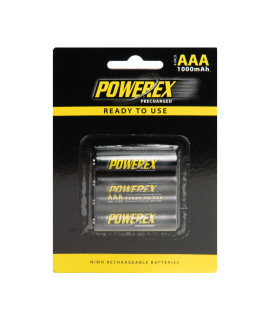 4 piles AAA Maha Powerex préchargées - blister - 950mAh