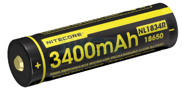 Nitecore 18650 NL1834R USB 3400mAh (protected) - 2A