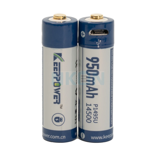 2x Keeppower 14500 950mAh (protected) - 2A - USB