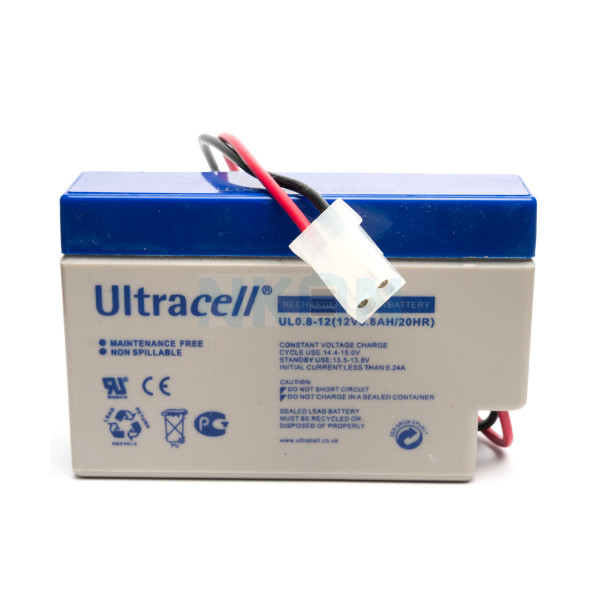 Ultracell UL0.8-12 12V 0.8Ah Batería de plomo con enchufe AMP
