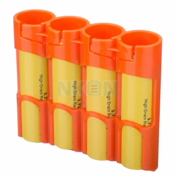 4x 18650 Powerpax Caja de batería - Naranja