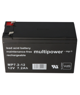 Multipower 12V 7.2Ah Batería de plomo (4.8mm)