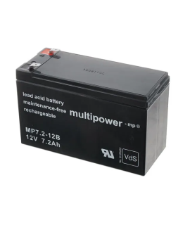 Multipower 12V 7.2Ah Batería de plomo(6.3mm)