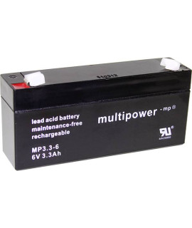 Multipower 6V 3.3Ah Batería de plomo (4.8mm)