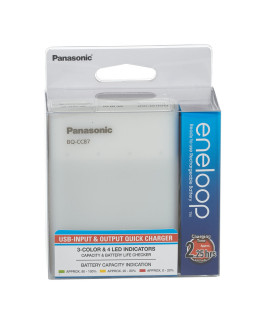 Panasonic Eneloop BQ-CC87 cargador de batería + 4 AA Eneloop (1900mAh)