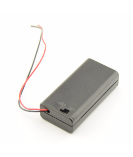 Caja de baterías AA 2x con cables sueltos e interruptor