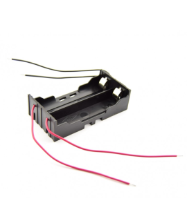 2x 18650 Soporte de batería con contactos de abrazadera y cables sueltos