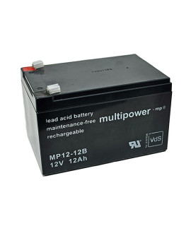 Multipower 12V 12Ah Batería de plomo (6.3mm)