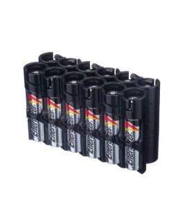 12 Caja de batería AAA Powerpax - Negro