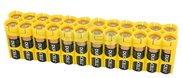 24 AA Powerpax кассета для батареек - Желтый