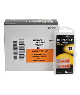 60x Duracell Activair 13 батарейки для слухового аппарата