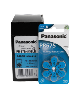 60x Panasonic 675 слуховые батареи