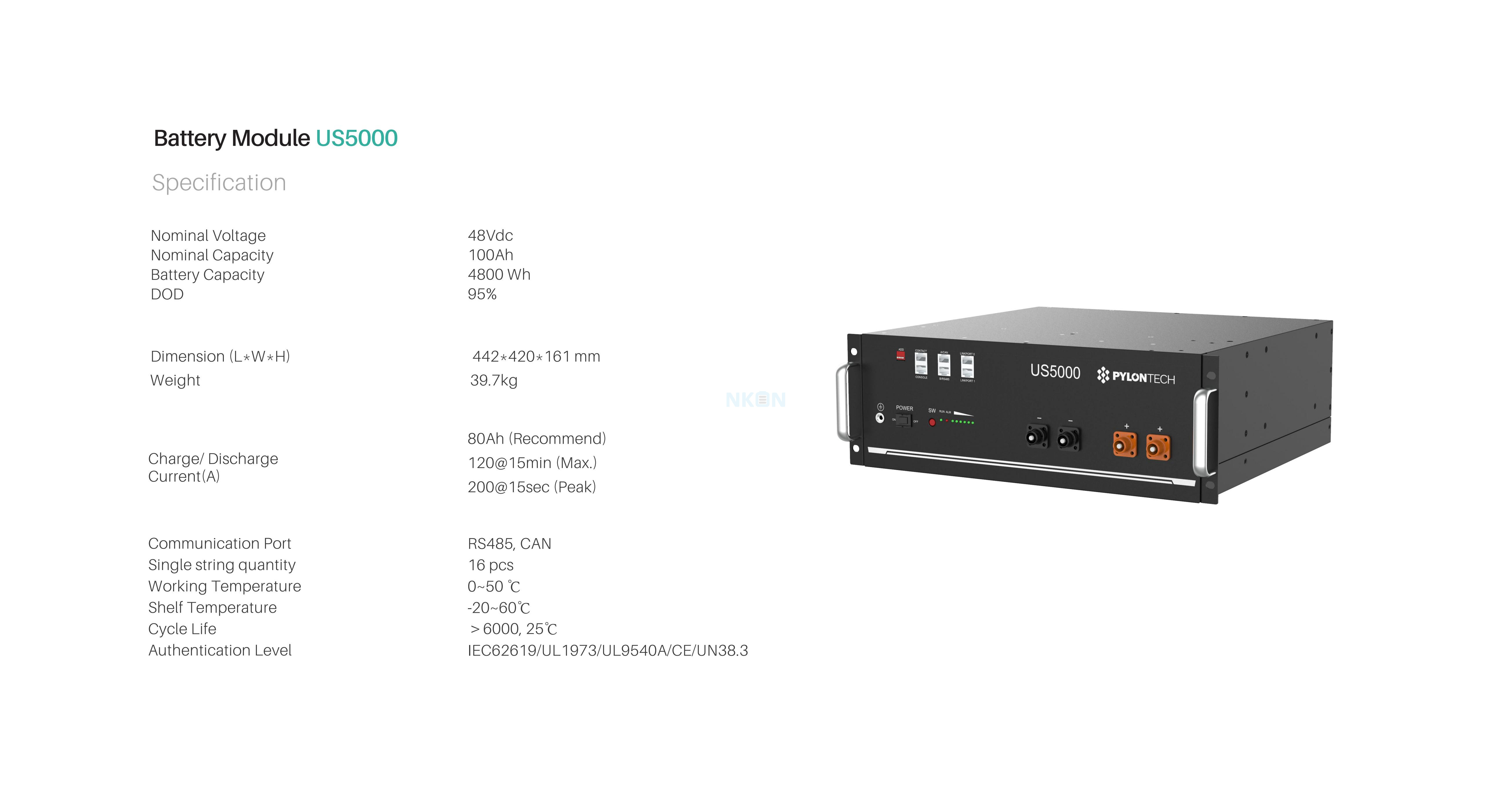 Pylontech US5000 LiFePO4 48V 4.8kWh Lithium Speichersystem Speicher Batterie