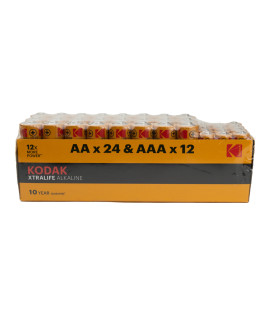 Kodak Xtralife Alkaline 24 AA + 12 AAA