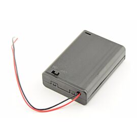 Caja de baterías AA 3x con cables sueltos e interruptor