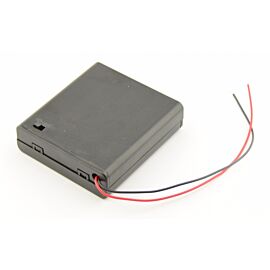 Caja de baterías AA 4x con cables sueltos e interruptor